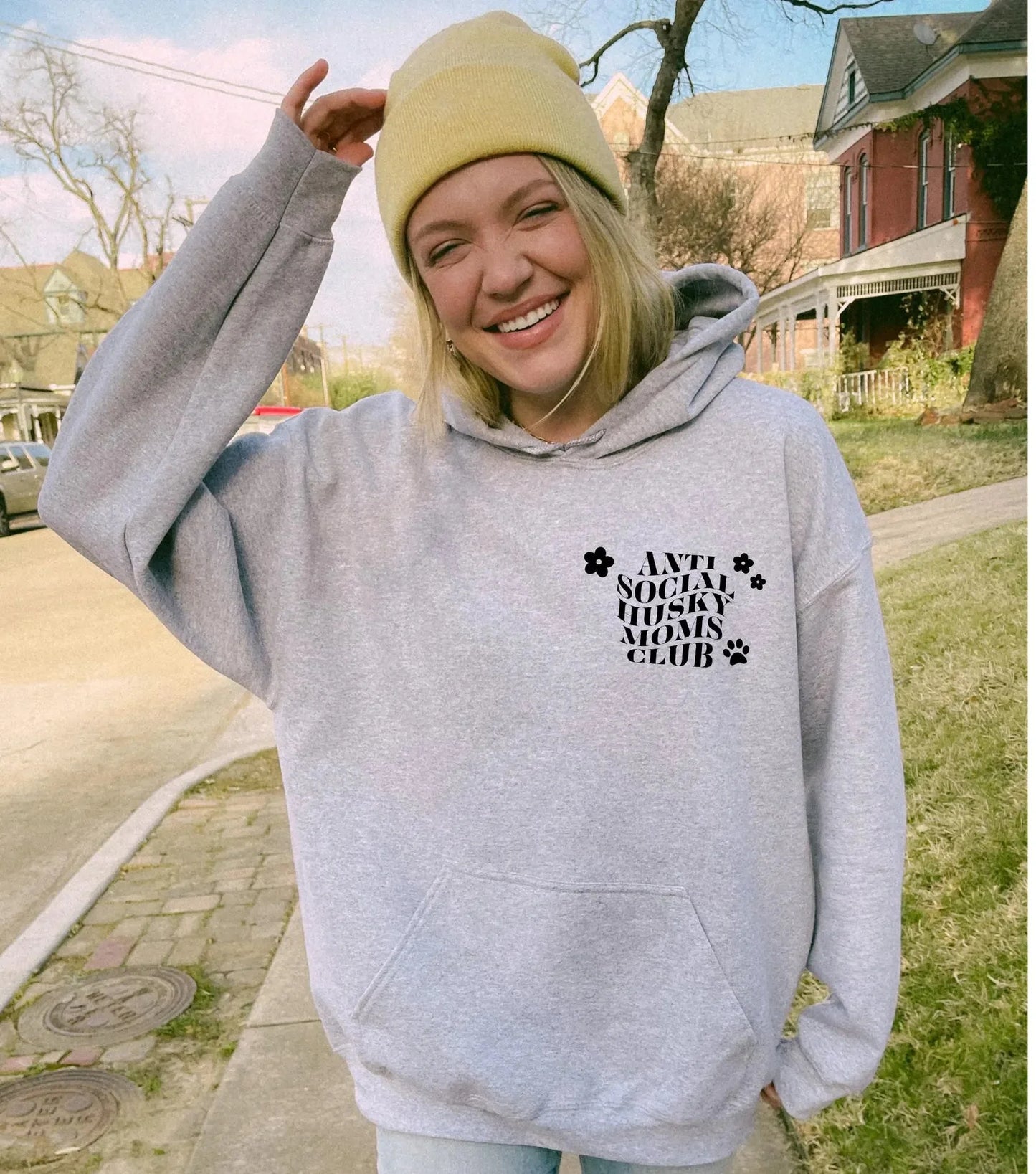 Antisocial Husky Mom Hoodie