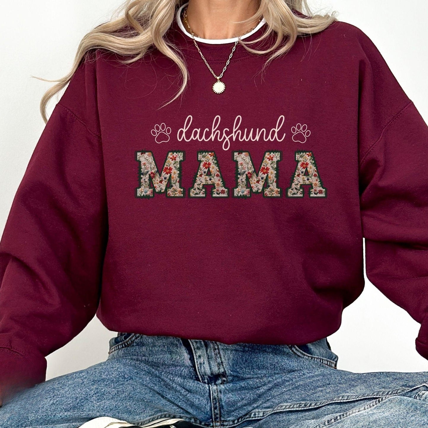 Floral Dachshund Sweater V2