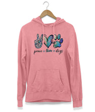 Afbeelding in Gallery-weergave laden, Peace, Love &amp; Dogs Hoodie
