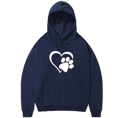 Heart & Dog Paw Hoodie