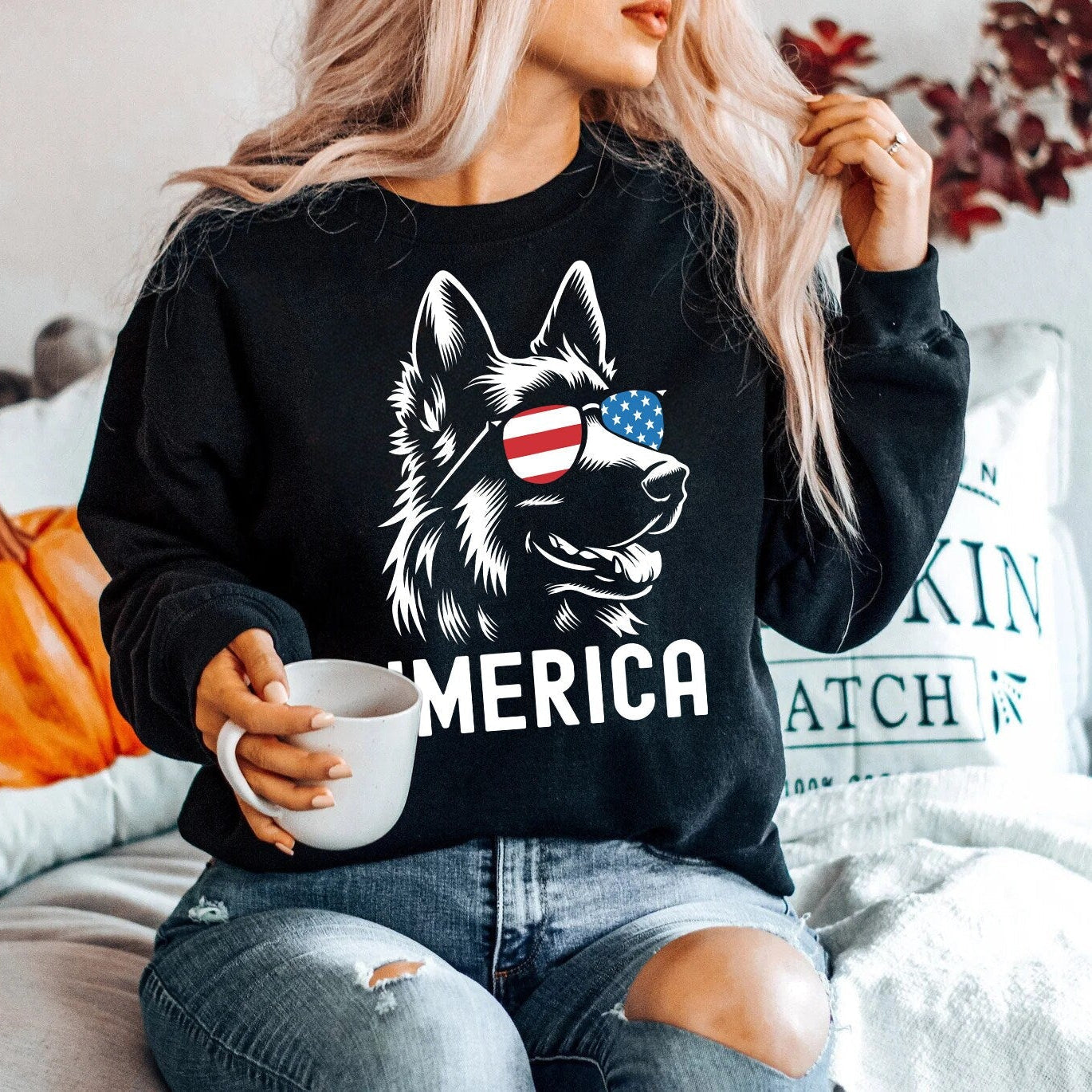Merica German Shepherd Sweater