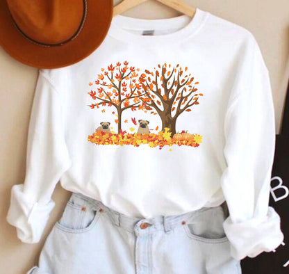 Fall Leaves Pug Sweater