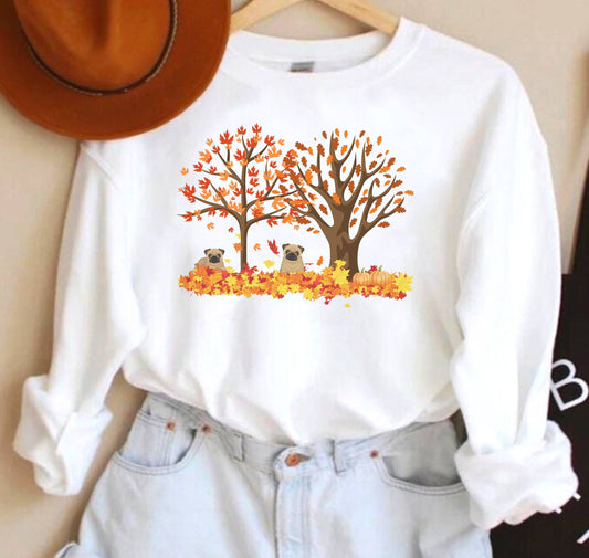 Fall Leaves Pug Sweater