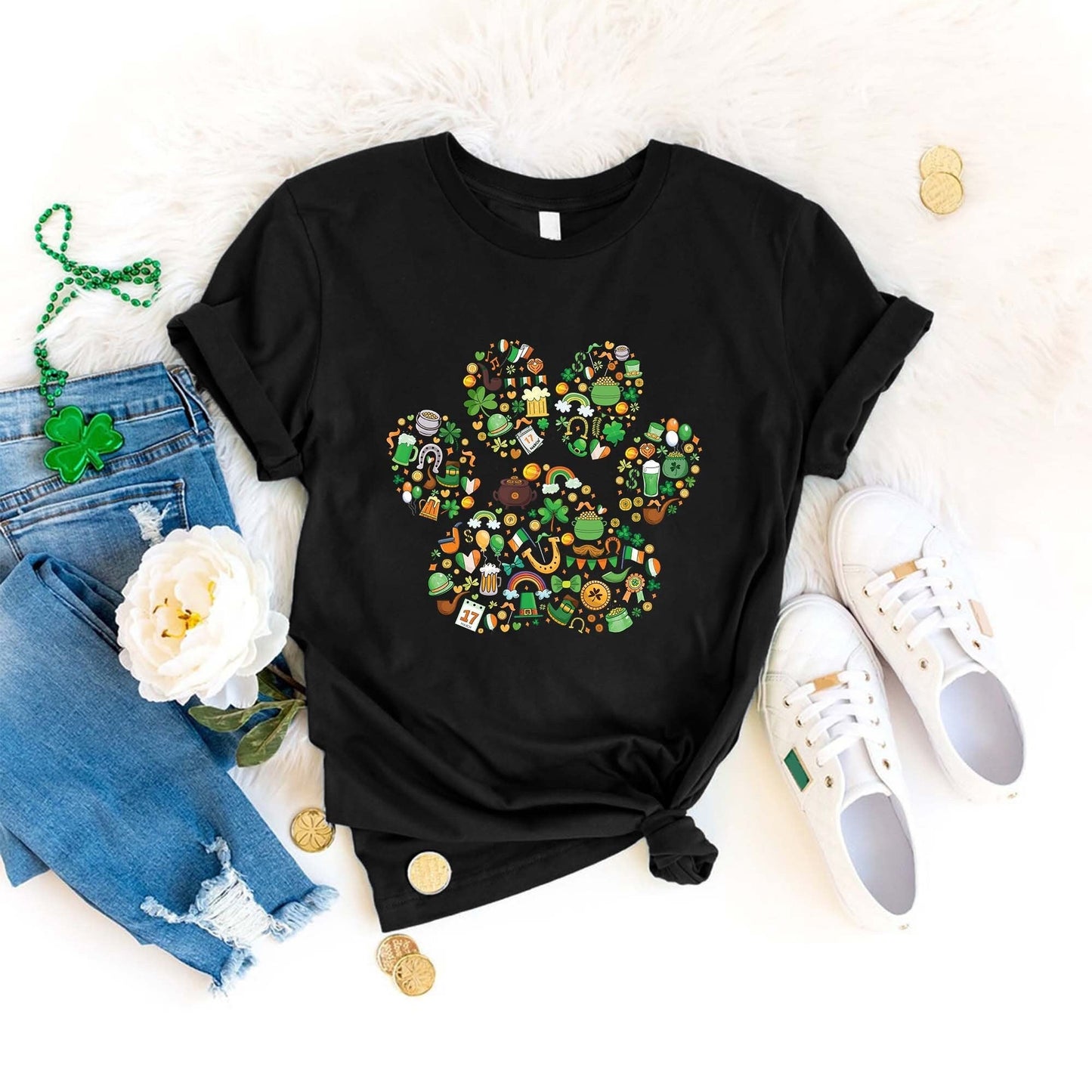 St Patrick's Day Paw Tee