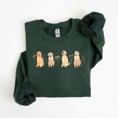 Floral Golden Retriever Sweatshirt V2