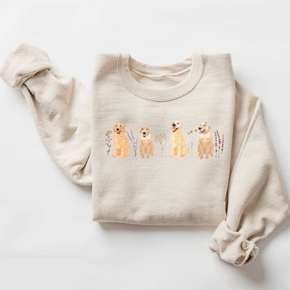 Floral Golden Retriever Sweatshirt V2