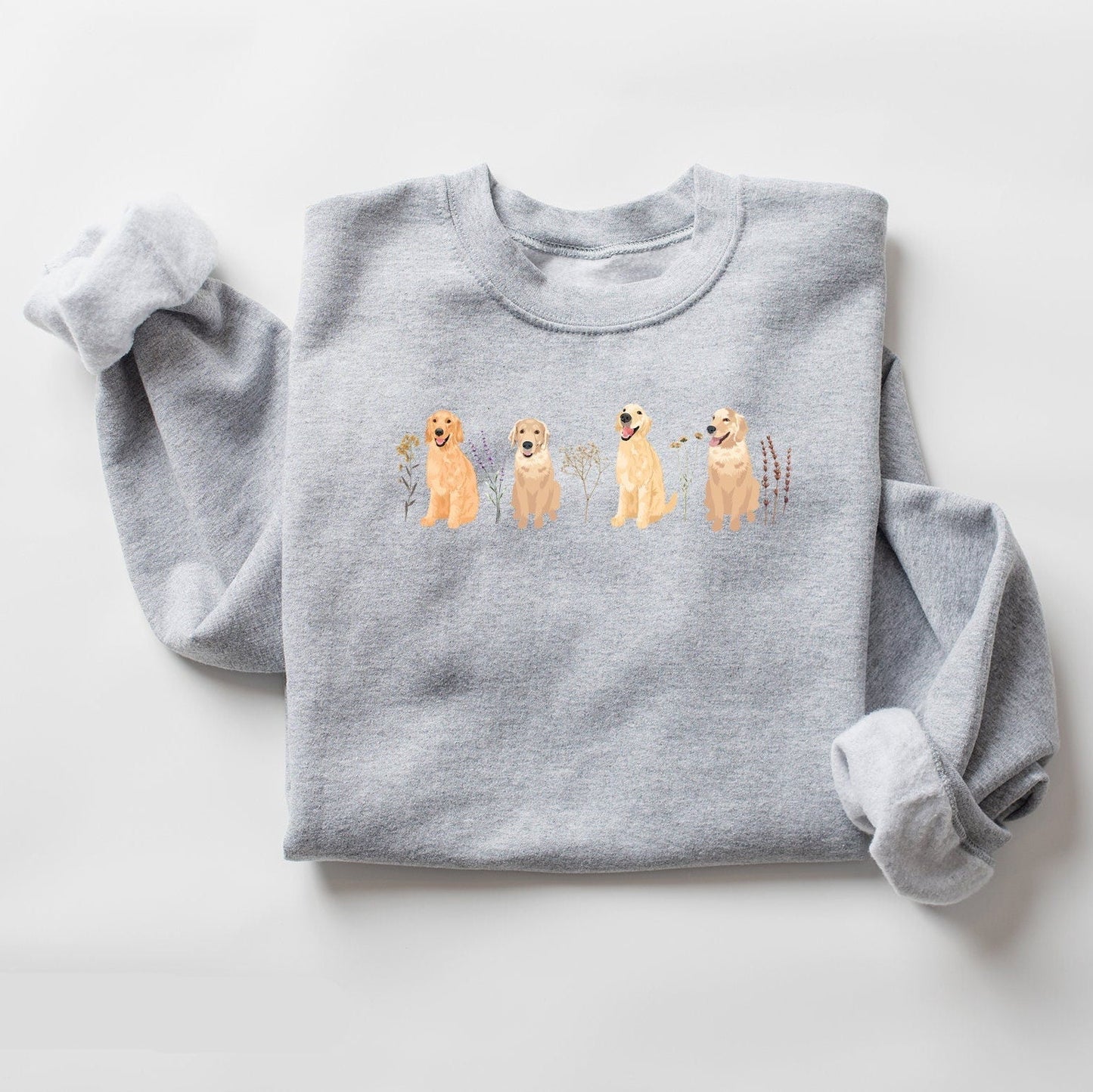 Floral Golden Retriever Sweatshirt V2