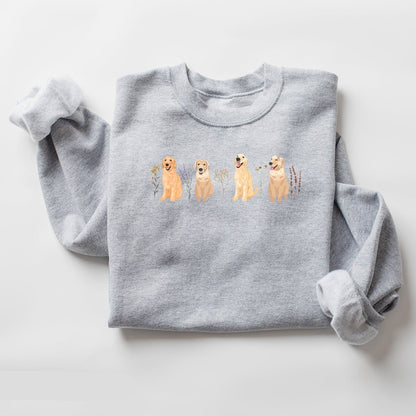 Floral Golden Retriever Sweatshirt V2