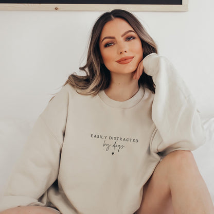 Easily Distracted By Dogs Slogan Sweater