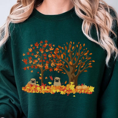 Fall Leaves Pug Sweater