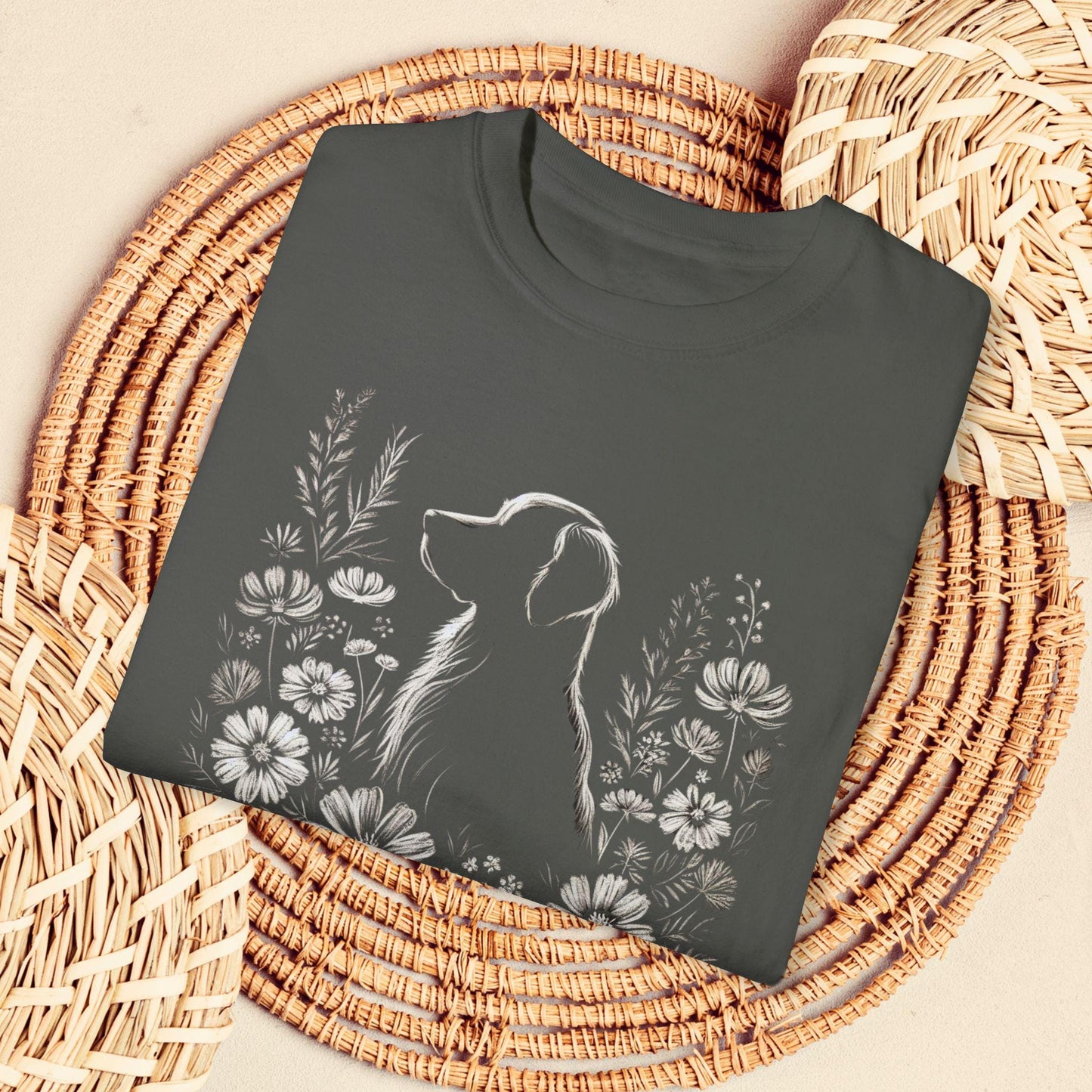 Golden Retriever Floral Tee