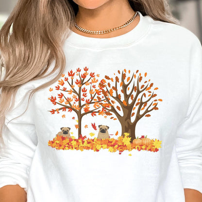 Fall Leaves Pug Sweater