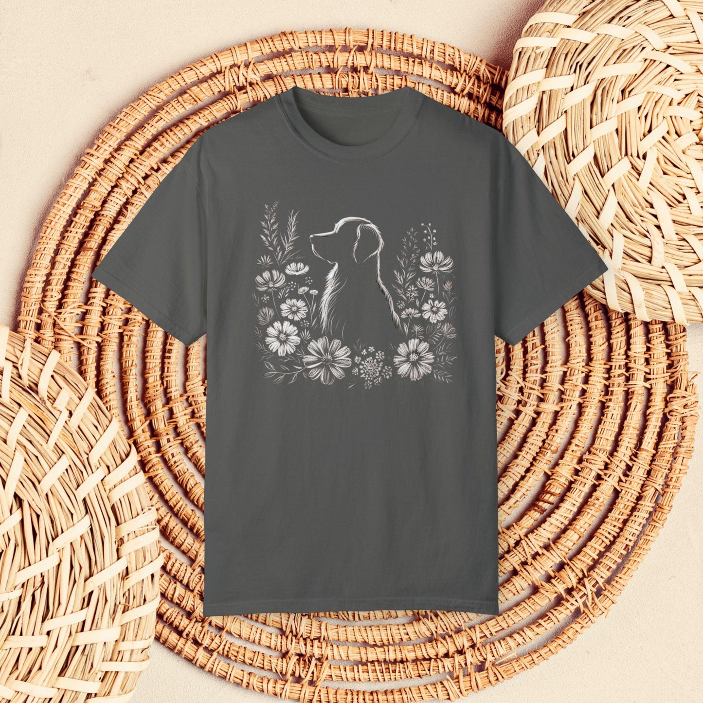 Golden Retriever Floral Tee