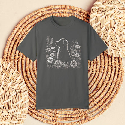 Golden Retriever Floral Tee