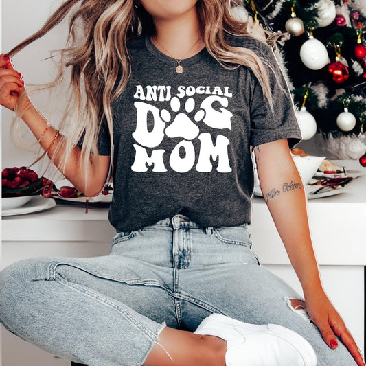 Anti Social Dog Mom Tee V7