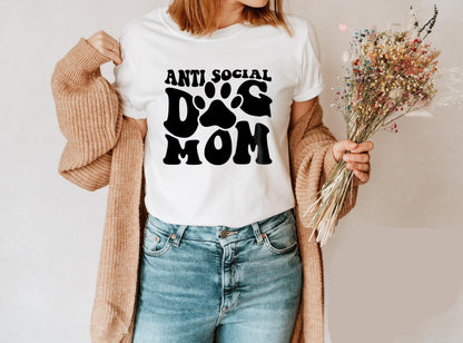 Anti Social Dog Mom Tee V7