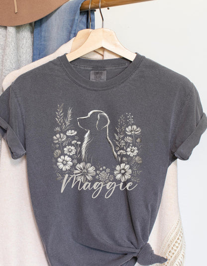Golden Retriever Floral Tee
