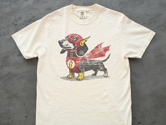 Dachshund Superhero Tee