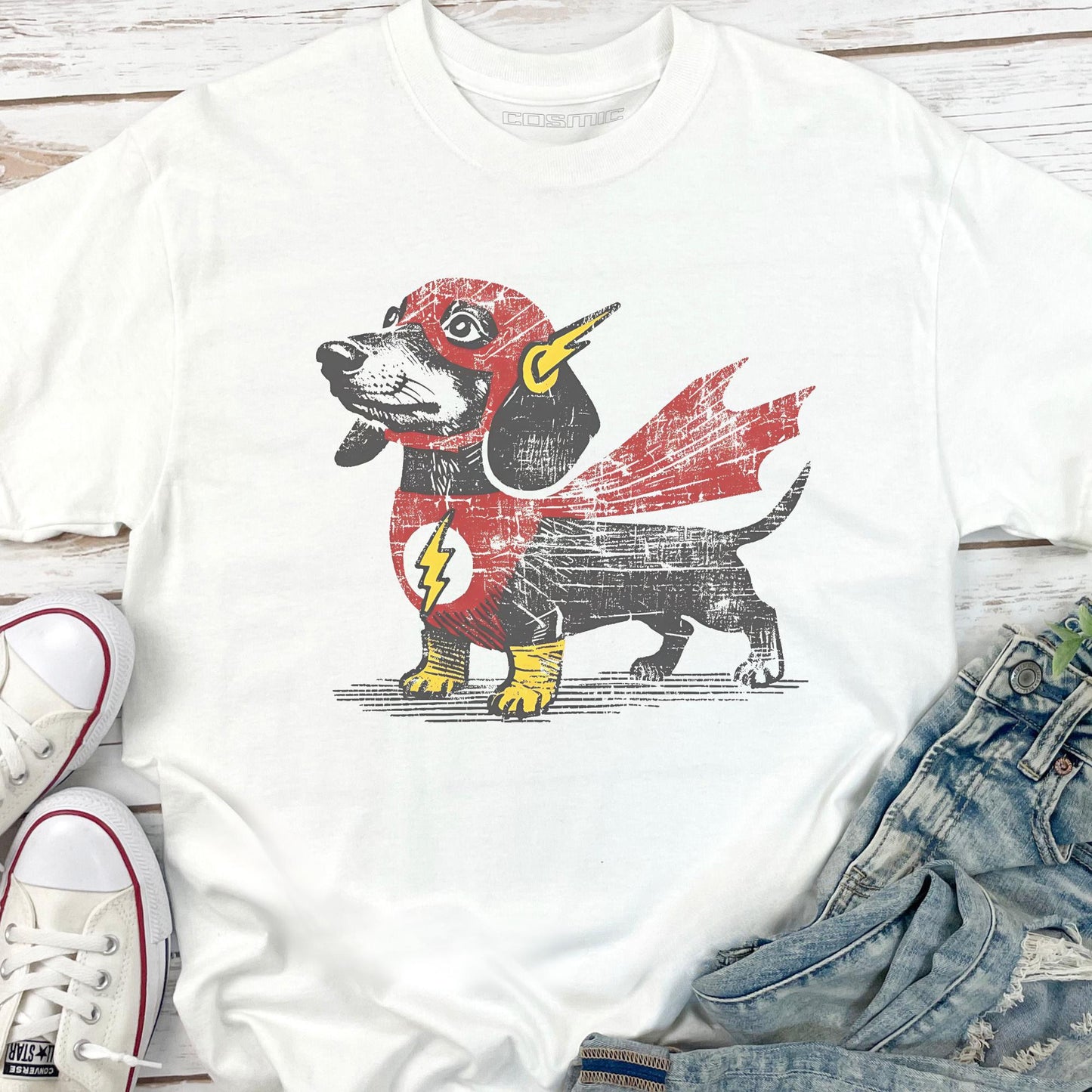 Dachshund Superhero Tee