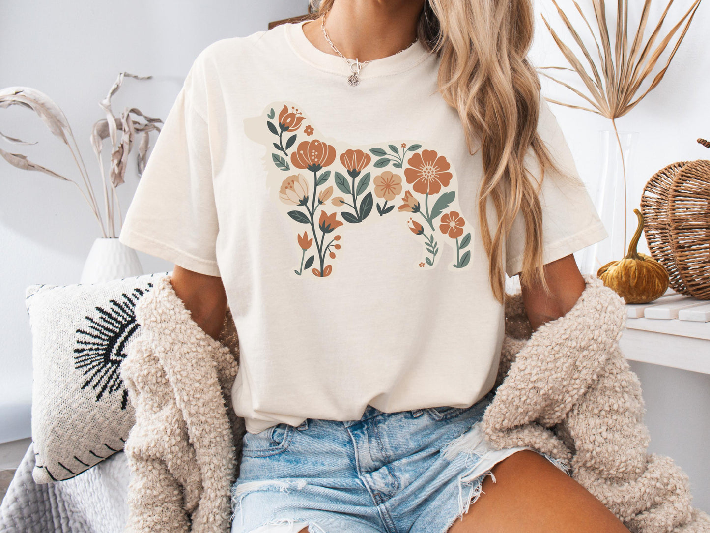 Bernese Mountain Dog Floral Tee