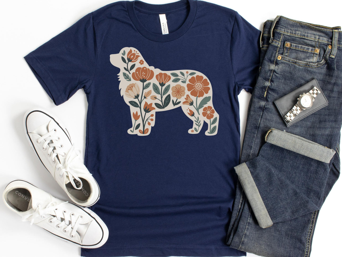 Bernese Mountain Dog Floral Tee