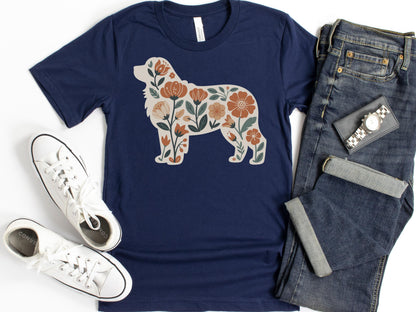 Bernese Mountain Dog Floral Tee