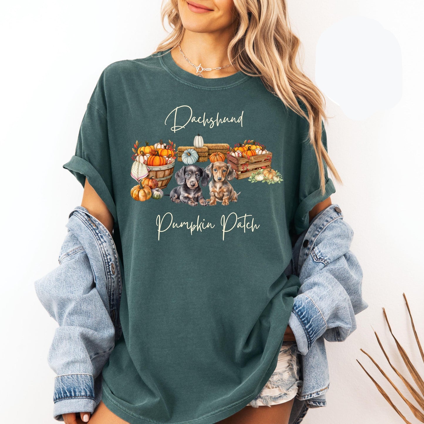Dachshund Pumpkin Patch Tee