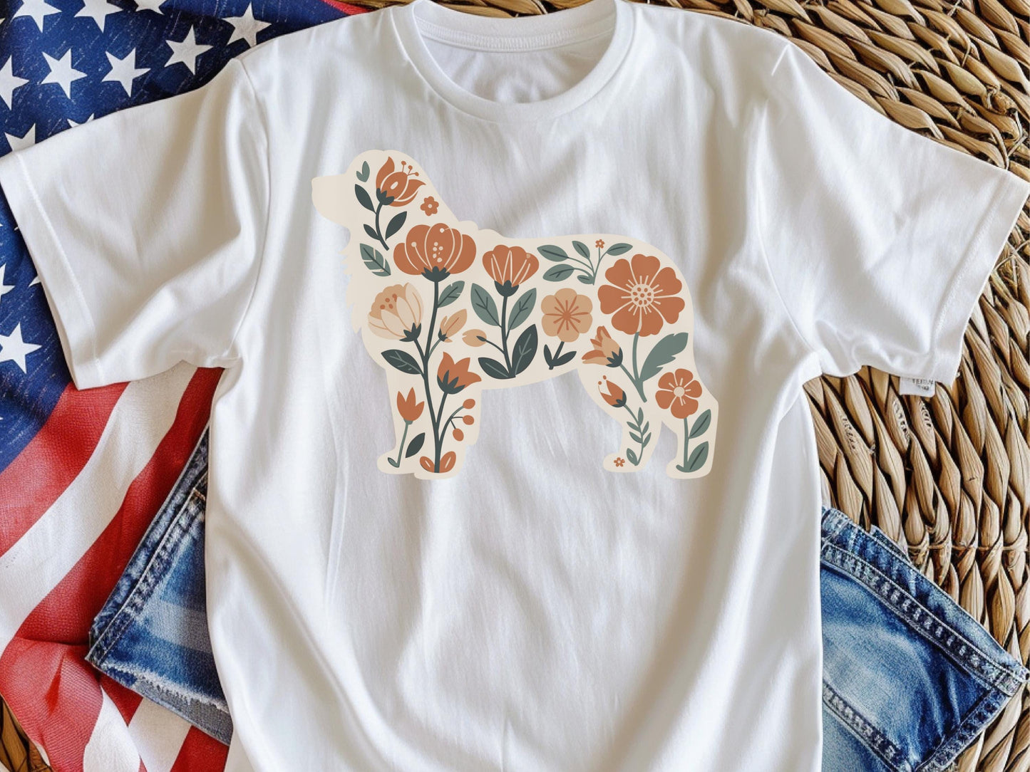 Bernese Mountain Dog Floral Tee